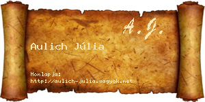 Aulich Júlia névjegykártya